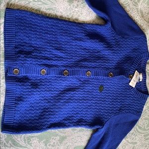 Blue button up sweater